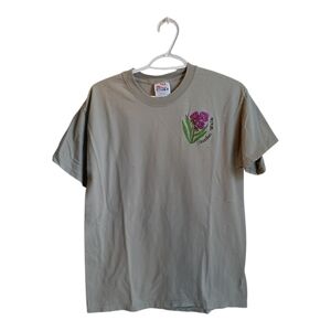 Vuntage Garden Walk Floral Graphic Tee - Sage Green Hanes Beefy T Medium Cottage